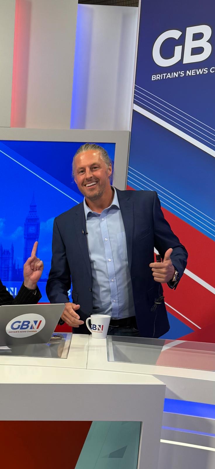 Ryan Bridge during an independent media appearance discussing public-interest issues.